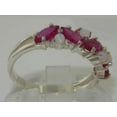 thumbnail image 3 of LBG British Made 14k White Gold Natural Ruby & Opal Womens Eternity Ring - Size 11 - 33 size options, 3 of 6
