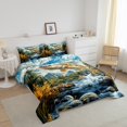 thumbnail image 3 of Erosebridal Pike Fish Print Bedding Comforter Set, Nature River Tree Mountain Down Comforter, Countryside Decorative Microfiber 2 Pieces, 3 of 8