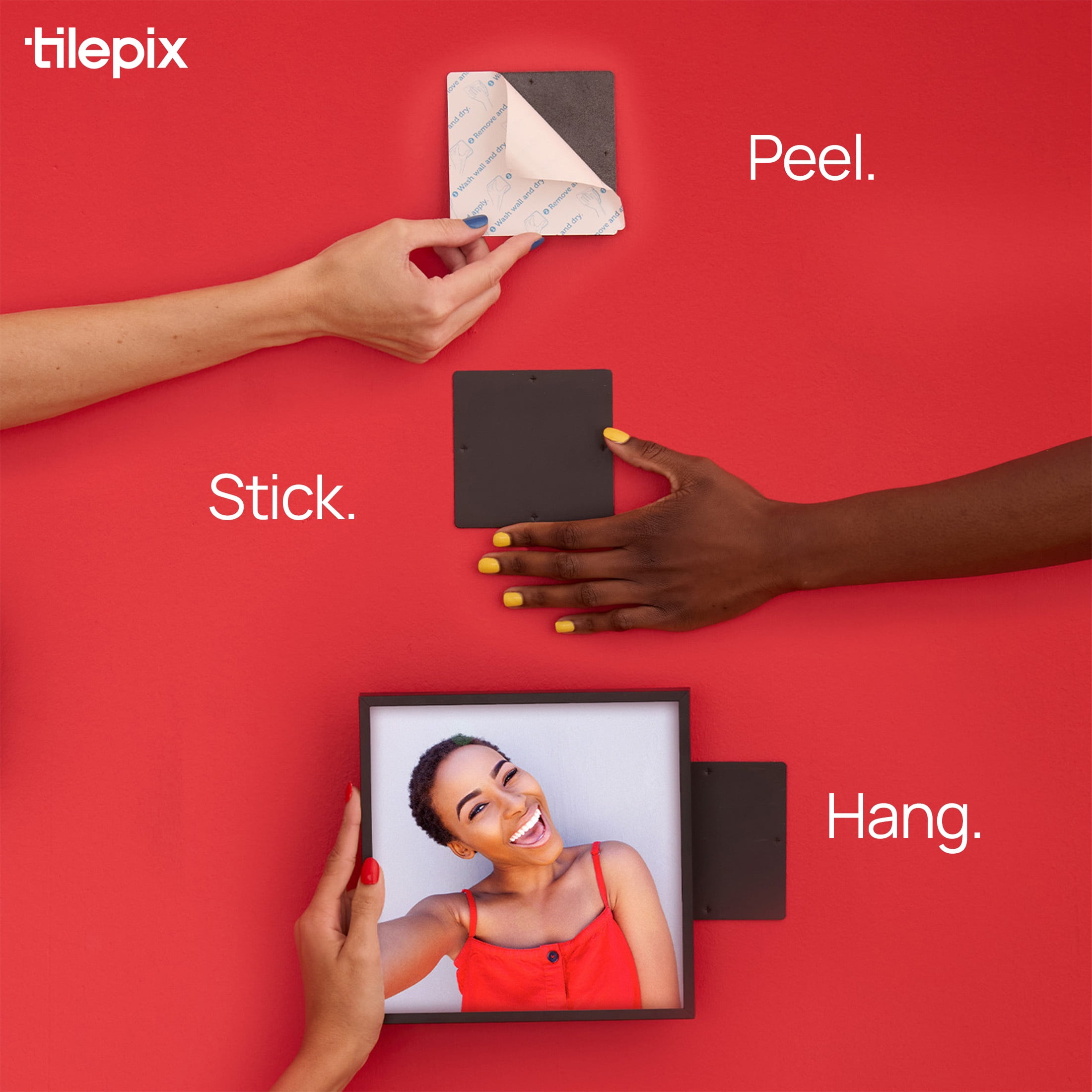 TilePix Nail Free Black Frame, 8-Piece Split Image
