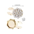 thumbnail image 3 of Shirt Button Covers Set of 2 Floral Rhinestone Faux Pearl Alloy, Clip-On Decorative Studs for Blouses, Cardigans, Cuff Buttons, 3 of 6