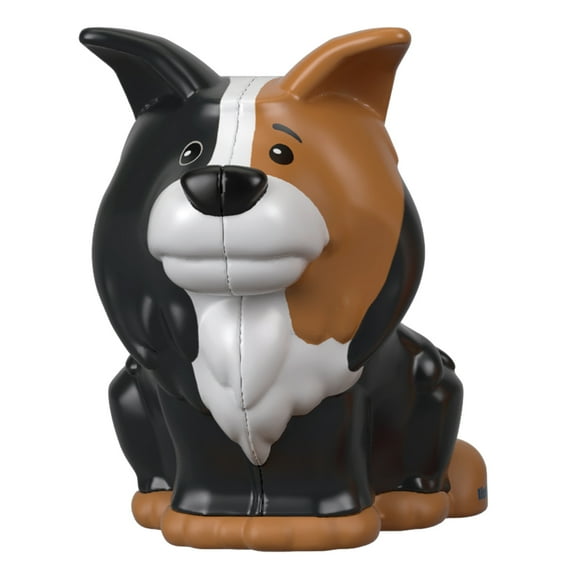 Replacement Part for Fisher-Price Little People Farm Animal Friends Playset - GFL21 ~ Replacement Black, Grey and White Dog Figure