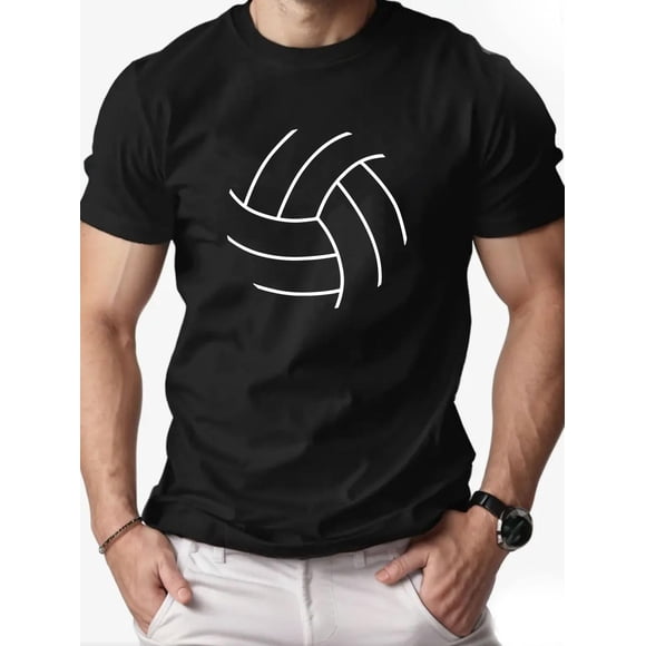 T Shirt Men's Casual Volleyball Graphic ShortSleeve Cotton