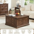 thumbnail image 3 of Joaxswe Coffee Table Set, Coffee Table & Two Bedside Table, Modern 3-Piece Living Room Nightstand Table Set, Brown, 3 of 10