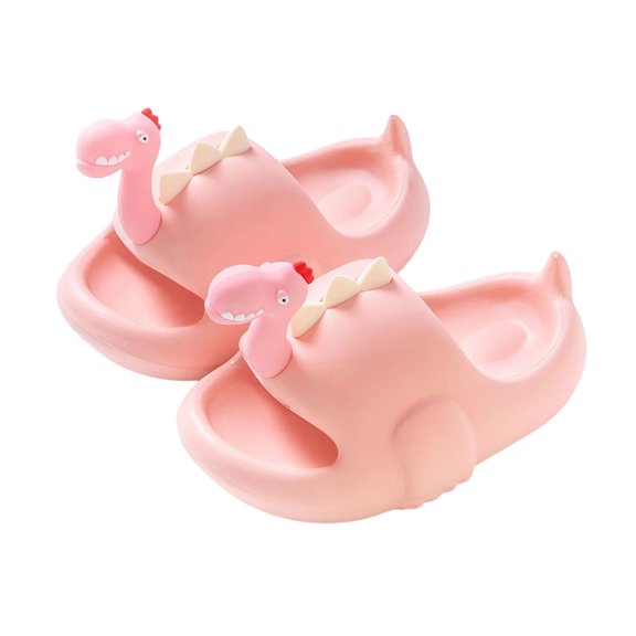 Gpaecead Boys Girls Cartoon Dinosaur Slippers Eva Thick Sole Soft Non Slip Cute Bathroom Beach Shoes For Kids, Pink