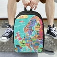 thumbnail image 6 of Disketp Cartoon Map Of Europe School Backpack, Lightweight Basic Middle School Bookbags 17 Inch Casual Daypack for Student College, Travel or Outdoor, 6 of 6