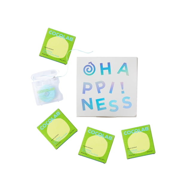 Hilo dental Cocolab Cocofloss con aceite de coco vegano, paquete de 4