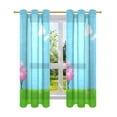 thumbnail image 2 of Pixel Cherry Blossom Breathable Sheer Curtains 63x42in Soft Light Filtering, UV Protection and Thermal Insulation, 2 of 7