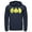 Navy Blue, variant on Men's Batman Logo Classic Wing Pull Over Hoodie Athletic Heather Large