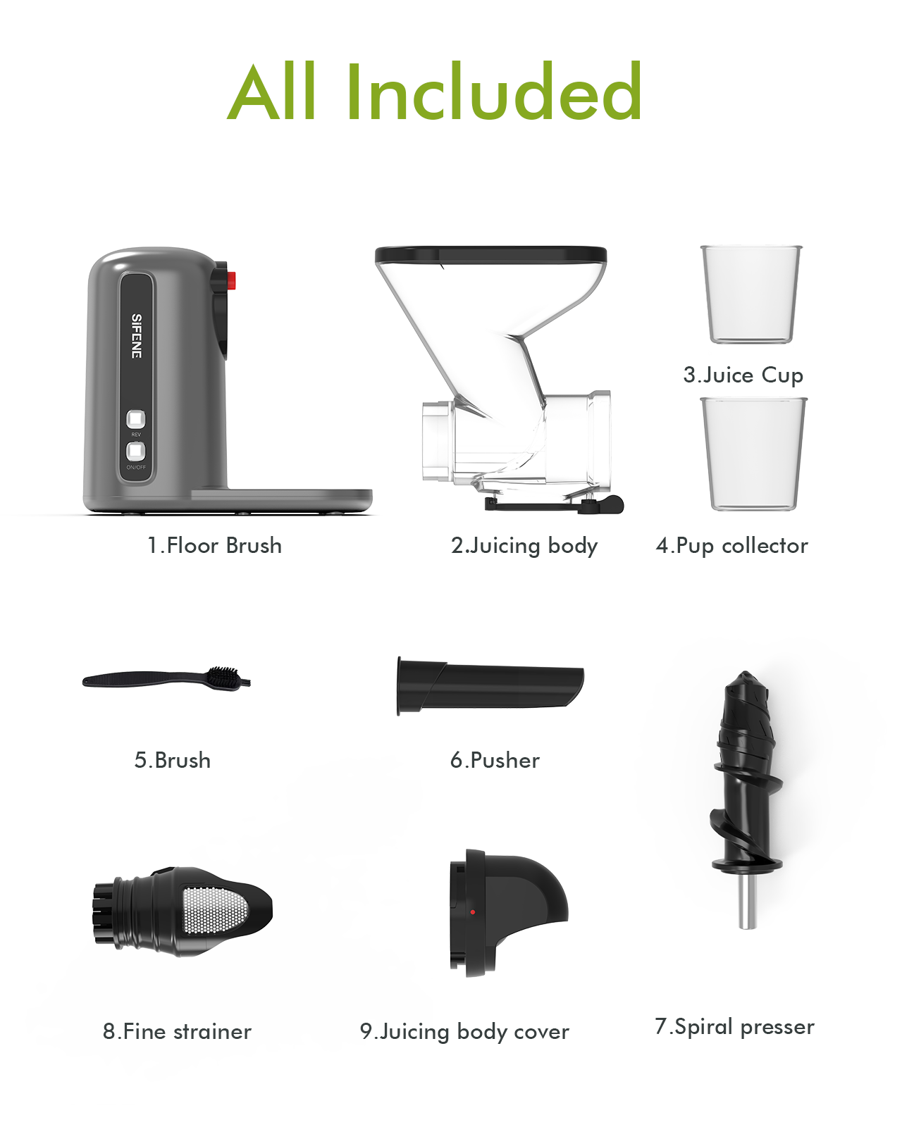 Buy Slow Juicer Machines, SiFENE Cold Press Juicer, Dual Feed Chute