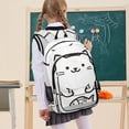 thumbnail image 7 of FORMRS Unisex School Backpack 17" Student Travel Bag with Laptop Compartment, White Chubby Cat, 7 of 7
