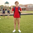 thumbnail image 3 of Boys Short Sleeve Polo Shirt Kids Collared School Uniform Top Button Placket Classic Fit Summer Polo, 3 of 6