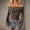 Khaki, variant on Womens T Shirts Casual Leopard Print Off The Shoulder Trim Mesh Crop Tshirts Top