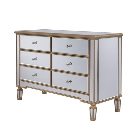 6 Drawer Dresser 48 In X 18 In X 32 In In Gold Paint Walmart