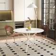 thumbnail image 7 of Kevinplus 47.24'' Modern Round Dining Table with Cross Leg , Two Piece Removable Top, Matte Finish Iron Legs for Parties, 7 of 7
