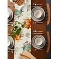 thumbnail image 2 of Sage Green Fall Burlap-Cotton Table Runner 48 Inches Long,Autumn White Pumpkins Thanksgiving Maple Sunflower Farmhouse Table Runners,Outdoor Dining Tablecloths for Baby Shower Party Wedding 13x48, 2 of 9