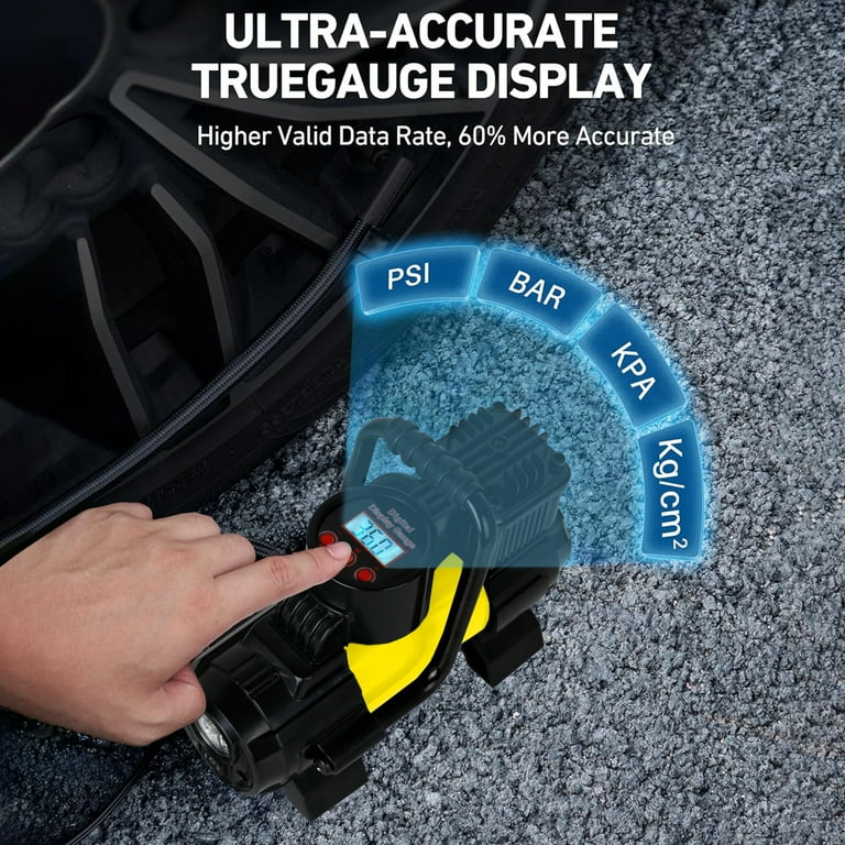 5 Heavy Duty Portable 12V 1 Car Tire Inflator Pump Air Compressor 140W 150 PSI, Blue 5 Heavy Duty Portable 12V 1 Car Tire Inflator Pump Air Compressor 140W 150 PSI, Blue