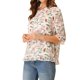 thumbnail image 4 of CAMISAS DE MUJER INSPIRADORAS CHIC CON MANGAS 3/4 Y HEMBRAS RIZADAS DE CHIFFON FLORAL L BLANCAS, 4 of 6