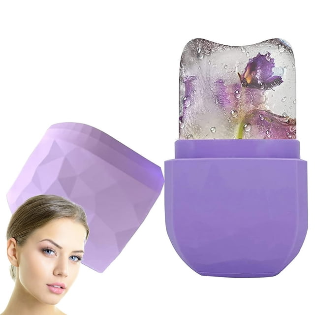 MesaSe Rouleau de Glace Peau Beauté Glace Rouleau Facial Silicone Portable Soin de la Peau Visage Moule Réutilisable Égayer Lubrifier Enlever les Ridules Traitement du Visage pour les Yeux du Visage Cou