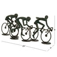 thumbnail image 3 of 20" x 8" Bronze Polystone People Sculpture with Bike, by DecMode, 3 of 8