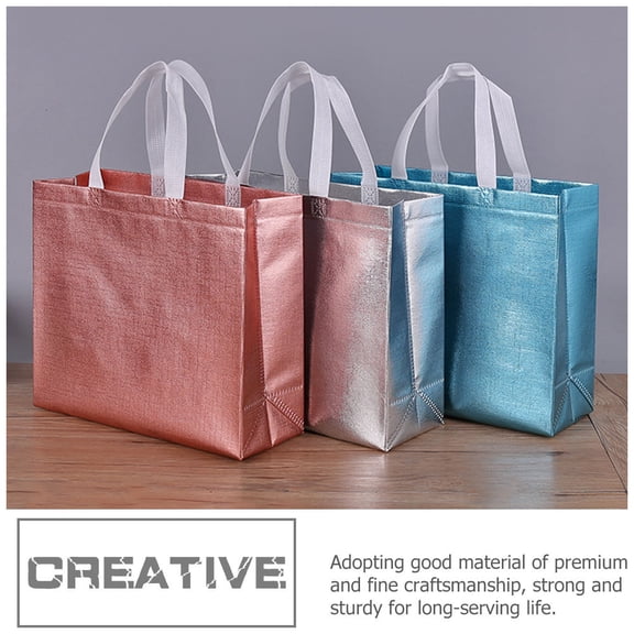 Raindrops 6Pcs Shopping Bags Gold Rectangular Strong Stitching Comfortable Portable Shopping Bags For Women