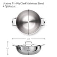 thumbnail image 5 of Tramontina Utsava 4-Quart Tri-Ply Clad Stainless Steel Kadai with Lid - Induction & Oven Safe, 5 of 13