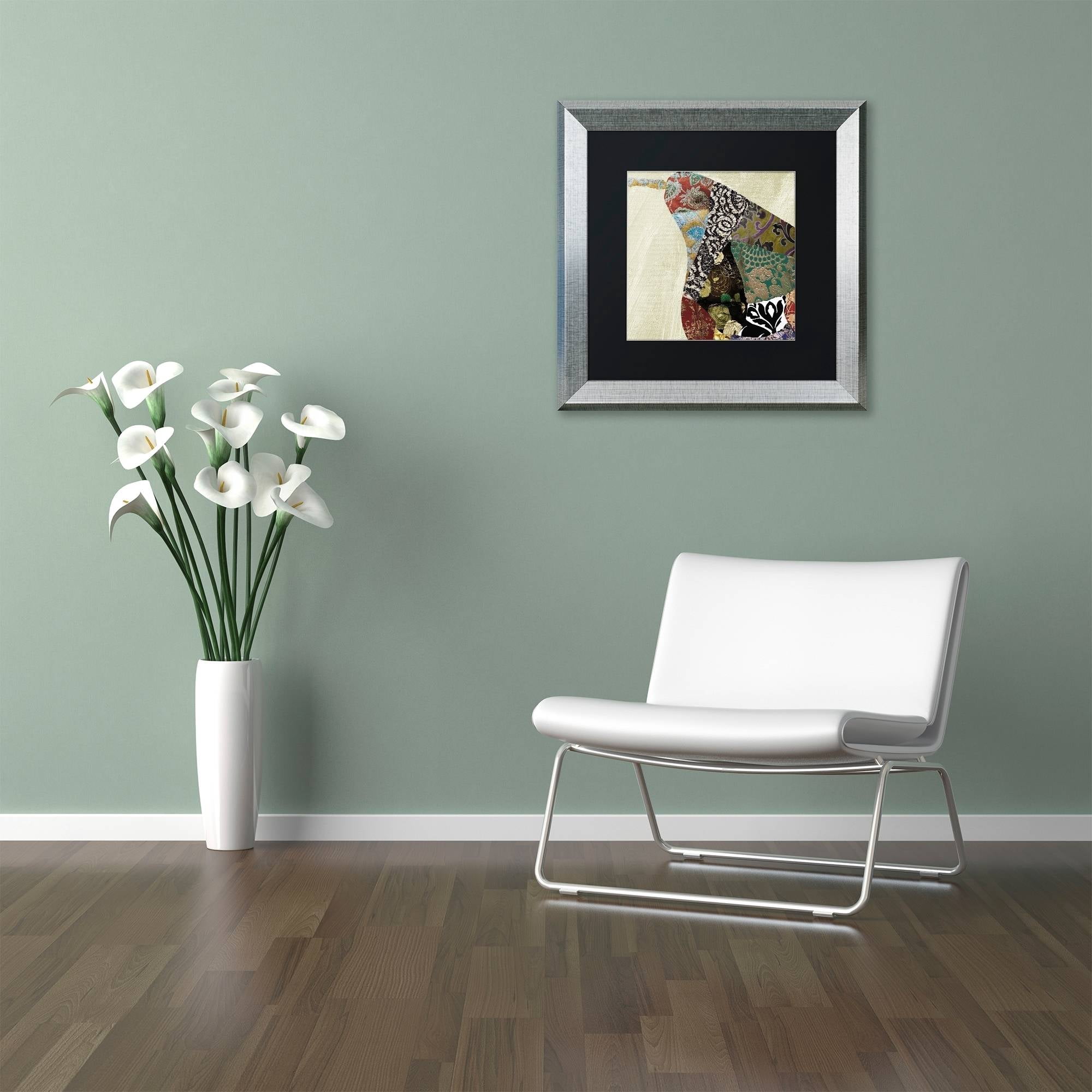 Trademark Fine Art "Pear Brocade I" Canvas Art by Color Bakery Black Matte, Silver Frame