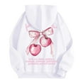 thumbnail image 5 of Fall Oversize Hoodies For Women Cherry Letter Print Long Sleeve Hooded with Pocket Winter Fashion Sweatshirts White, 5 of 5