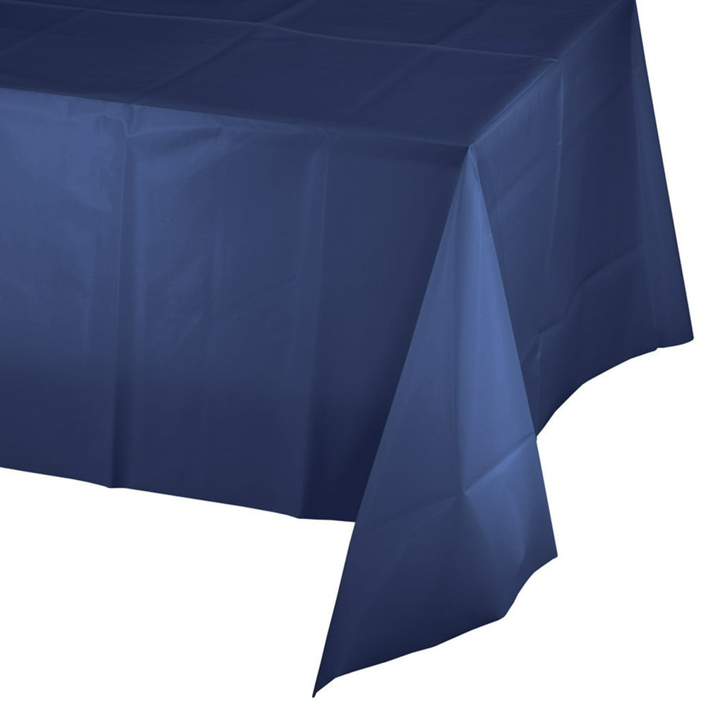 Navy Blue Plastic Tablecloths, 3 Count