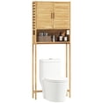 thumbnail image 1 of HOMCOM Over the Toilet Cabinet with Adjustable Shelf, Natural Wood Finish, 1 of 10