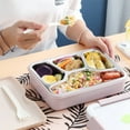 thumbnail image 2 of Stainless Steel Lunch Box Dinnerware Portable Grids Bento Boxes School Office Food Storage Containers Thermal Wooden Style 2022, 2 of 5