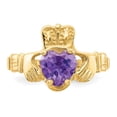 thumbnail image 5 of 14k June CZ Heart Birthstone Claddagh Ring R492, 5 of 6