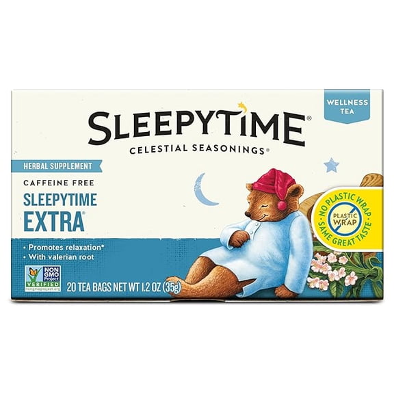 Pack of 1 Celestial Seasonings Sleepytime Extra Herbal Tea, 20 Tea Bags Box