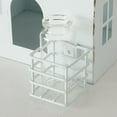 thumbnail image 6 of White Town House Lanterns With Baby Bud Vases, Set of 2, 6 and 13.25 Inches Tall, Metal and Glass, Shabby Style, 6 of 6