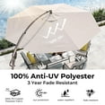 thumbnail image 3 of GRANDPATIO 12 ft Outdoor Patio Umbrella with Base, Curved Offset Cantilever Umbrella for Patio Pool Deck, White, 3 of 8