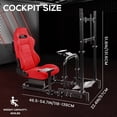 thumbnail image 2 of Supllueer Adjustable Racing Cockpit with Red Suede Seat and Monitor Stand Fit for Logitech G29 G920 G923 for Thrustmaster, for Fanatec Gaming Race Cockpit Without Steering Wheel Pedal Shifter, 2 of 23