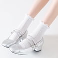 thumbnail image 6 of Mcool Mary Womens Crew Socks Ruffle Casual Cotton Frilly Breathable Cute Knit Lettuce Trim Dress Ankle Socks 6 Pairs, 6 of 9