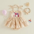 thumbnail image 3 of Karoyedx Baby Dresses Baby Girl 1st Birthday Clothes One Year Old Tulle Romper Sleeveless Bodysuit Cake Smash Outfits Light Yellow Size,12-18 Months, 3 of 7