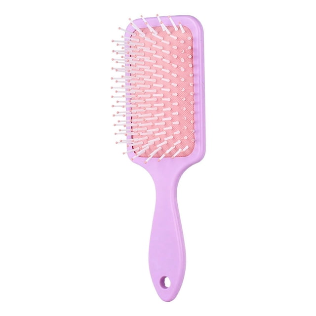 Paddle Hair Brush with Soft Bristles Scalp Massage Cushion for Thick Curly Wet and Dry Hair Purple