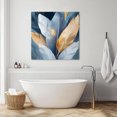 thumbnail image 6 of Wall Art Prints, Blue Feather Framed Canvas Prints for Bedroom Living Room Bathroom Office, Abstract Modern Golden Art Painting Textured Gallery Wrap Wall Art Poster for Gifts Home Decor 12"x12", 6 of 9
