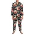 thumbnail image 3 of Lsque Rose Flowers Pattern Long Sleeve Pajama Set for Men - Soft 2-Piece Sleepwear and Loungewear Set with Pockets, Comfy Nightwear-X-Large, 3 of 7