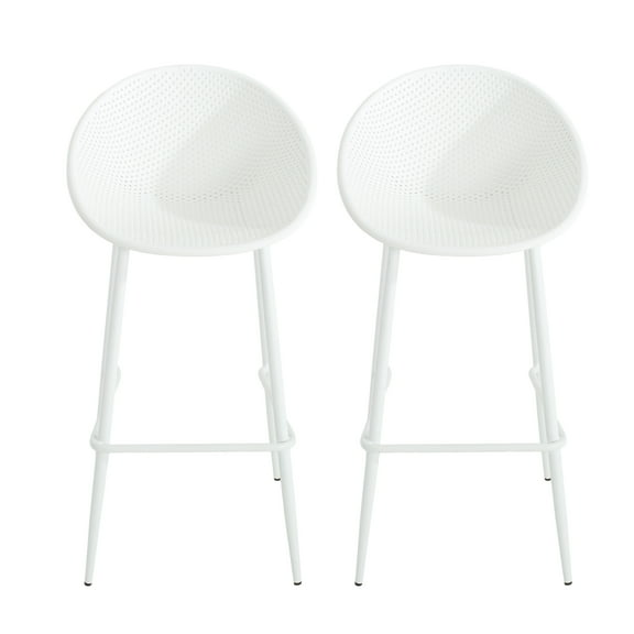 GDF Studio Minimalistic Outdoor Gable Barstool, White