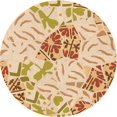 thumbnail image 1 of Ahgly Company Tapis Rond Lavable en Machine Intérieur Transitionnel Orange, 7 Pieds Rond, 1 of 7