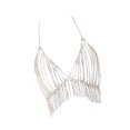 thumbnail image 2 of Women Rhinestone Tassel Body Chain Body Chest Chain Multilayer Body Jewelry for Women Ladies (Silver), 2 of 5