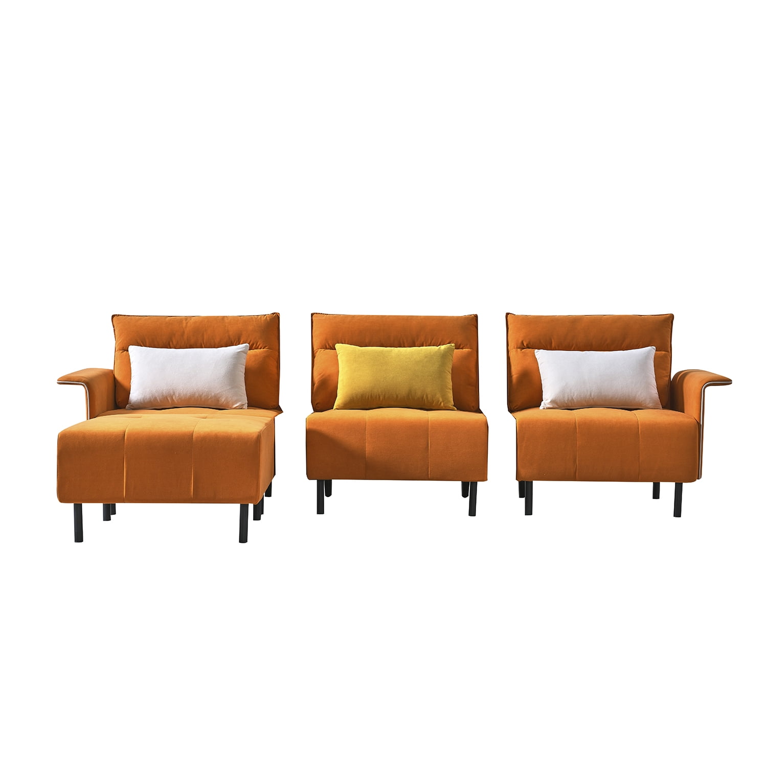 Kadyn 3-piece Modular Modern Living Room Sofa Sectional Furniture Set, Sectional Sofa for Home, Couches and Sofas for Apartment, Orange