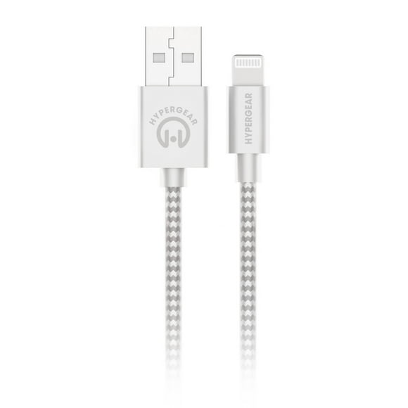 HyperGear 10 Pieds (300cm) USB-A à la Foudre Tressé Charge et Câble de Synchronisation - Blanc