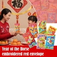 thumbnail image 4 of Année du Cheval Enveloppes Rouges Brodées Année du Printemps Festival Chanceux Nouveau Paquet Rouge Y2h7, 4 of 7