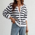 thumbnail image 1 of Suéter De Punto Con Cuello Redondo Suéteres con botones para mujer, cárdigan de ganchillo de manga larga, camisa elegante, ropa de abrigo Cgtredaw Blanco L para Mujer, 1 of 1
