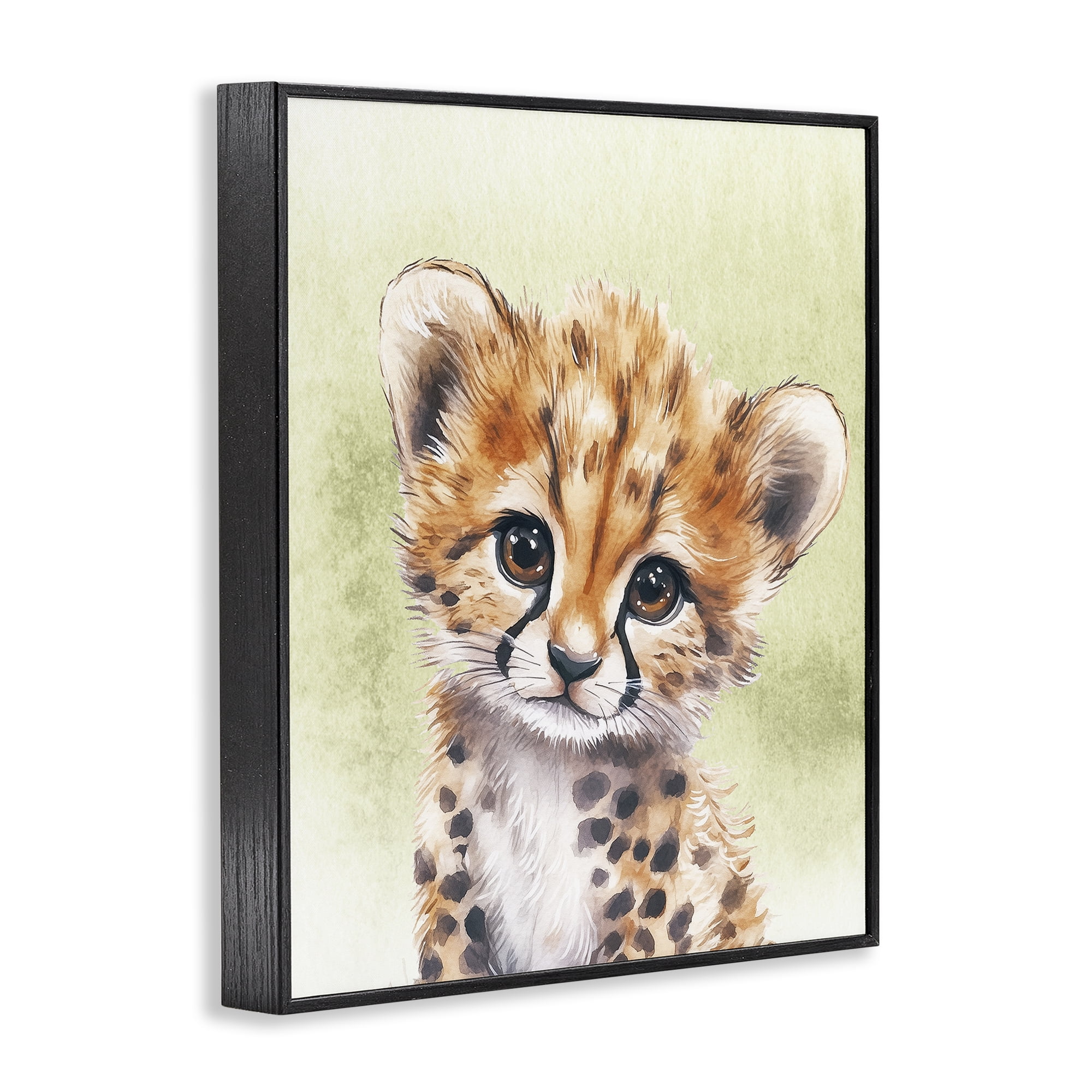 Stupell Industries Jungle Friends Baby Cheetah Black Framed Giclee Art, design by Christine Simpson Art