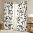 thumbnail image 2 of Dinosaur Skeleton Window Curtain,Animals Curtains,Sketch Dinosaur Sugar Skull Window Treatment Curtain Teens Men Room Decor,Vintage Brown White Window Drapes,2 Panels,42Wx90L, 2 of 5