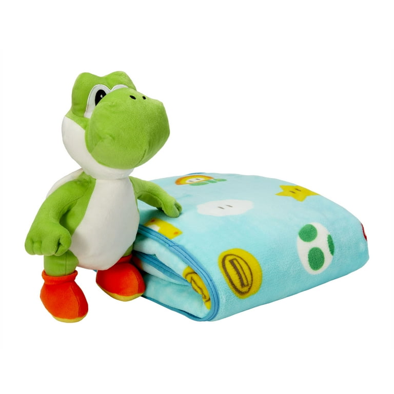 Super Mario Kids Yoshi Bedding Plush Cuddle and Decorative Pillow Buddy,  Green, Nintendo 